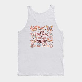 Butterfly the change Distressed Tank Top